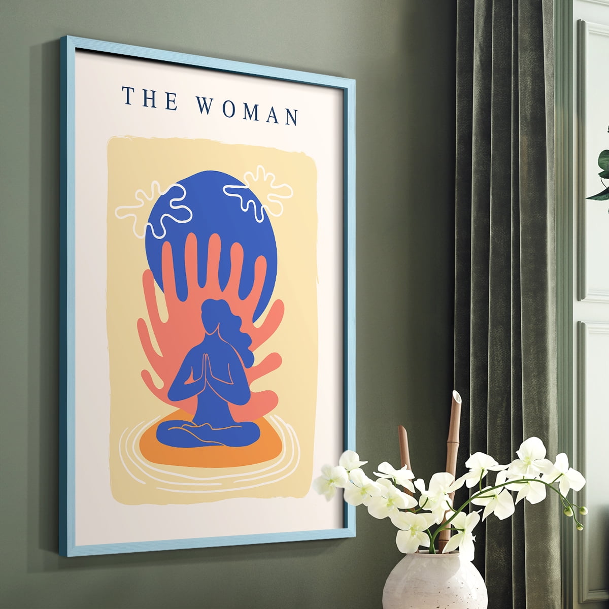 Matisse CCCXIII in Blue Solid Wood 16 x 20 Framed Print
