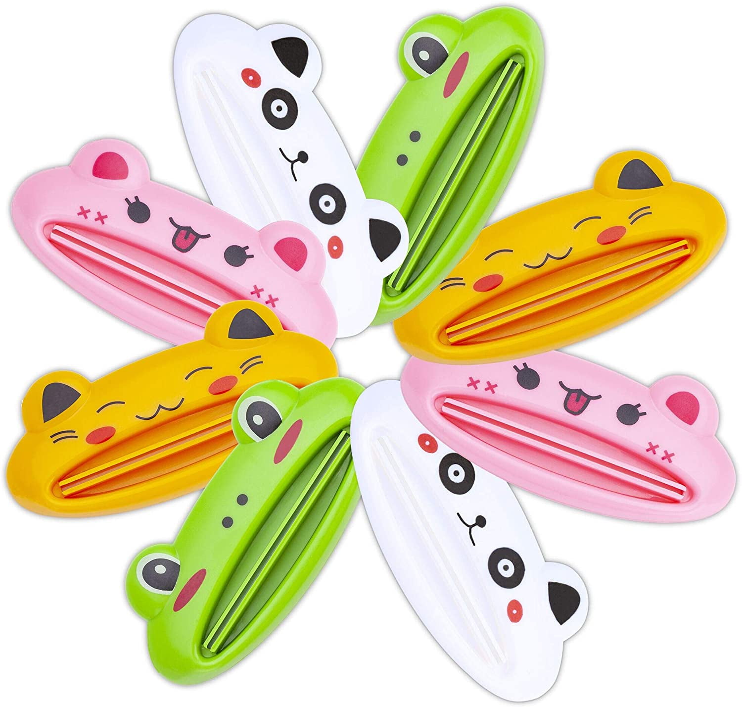Toothpaste Tube Squeezer 8 Pack Colors Animal Toothpaste Clip