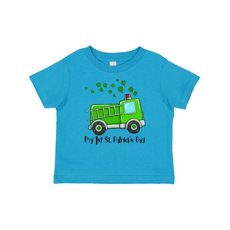 

Inktastic My 1st St. Patrick s Day Green Fire Truck with Clovers Gift Baby Boy or Baby Girl T-Shirt