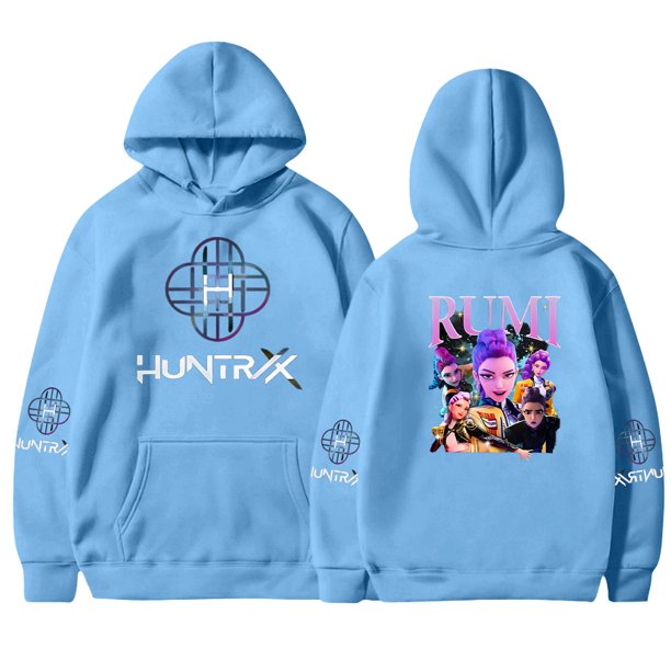 Pop cazadora para niña Demo-n Hunters Unisex Fashion Hooded Sweatshirt Streetwear Soft Comfortable Long Sleeve Hoodie for Daily Wear Spring Fall Winter (Sky Blue)