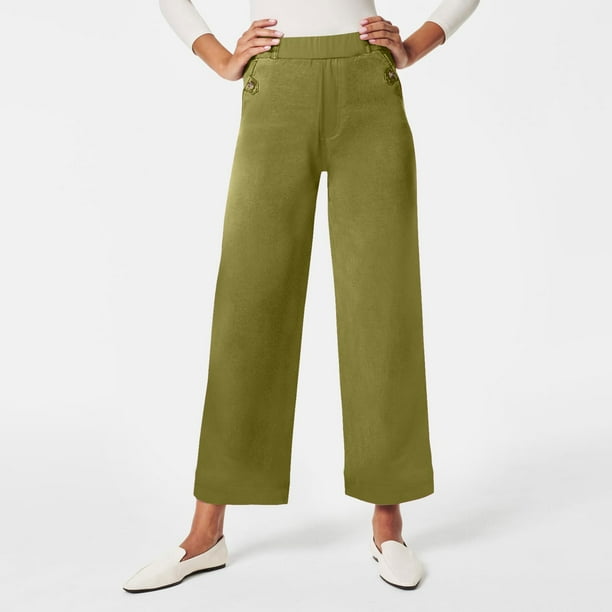 WILLBEST Pantalones Casuales de Sarga para Mujer, Pantalones Cortos de Pierna Ancha, Pantalones Cortos de Talla Grande, Pantalones Capri Elásticos, Pantalones Vaqueros Tobilleros para Mujer XXXL