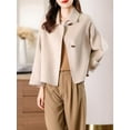 thumbnail image 6 of 100% Merino Pure Wool Handmade Double-Sided Cloth Chic Coat Women's Short Oxhorn Button Heavy Coat High Street Elegant Top, 6 of 9