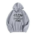thumbnail image 3 of Sweatshirts for Women Clearance Zip Up Winter Loose Fit Hooded Long-sleeved Mitten- Off the Shoulder Curve Hem Solid Color Leisure Hoodies Womens Casual Printed Long Sleeve Hooded Sweatshirt, 3 of 4
