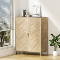 Eumyviv 43" Accent Sideboard Buffet Cabinet with 2 Doors and Adjustable Shelves, Brown