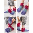 thumbnail image 4 of FEOYA Pack of 5 Crew Toe Socks Men Five Finger Socks Cotton Athletic Five Toe Socks Running Toe Socks for Outdoor Winter Sports Spring Autumn L, 4 of 6