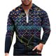thumbnail image 1 of Camiseta diaria unisex para hombre con estampado 3D de manga larga y media cremallera, blusa informal Pompotops  oipoqjl28965, 1 of 3