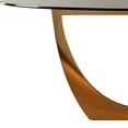 thumbnail image 4 of HomeRoots 487366 30 x 71 x 47 in. Clear & Gold Oval Glass & Stainless Steel Dining Table, 4 of 5