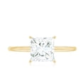 thumbnail image 5 of Rosec Jewels Moissanite Solitaire Engagement Ring 3 Carat - 8 mm Princess Cut Moissanite Ring for Women - D-VS1 Grade, 18K Yellow Gold, US 3.00, 5 of 9