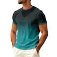thumbnail image 2 of Dwellite Men's Guard Short Sleeve, Sun Swim Crew Neck Shirts, Quick Dry Lightweight Surf Beach T-Shirt Turquoise 3XL, 2 of 5