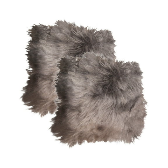 Natural Icelandic Sheepskin Chair Pad | 2-Pack | Grey brisa | 15"x15"