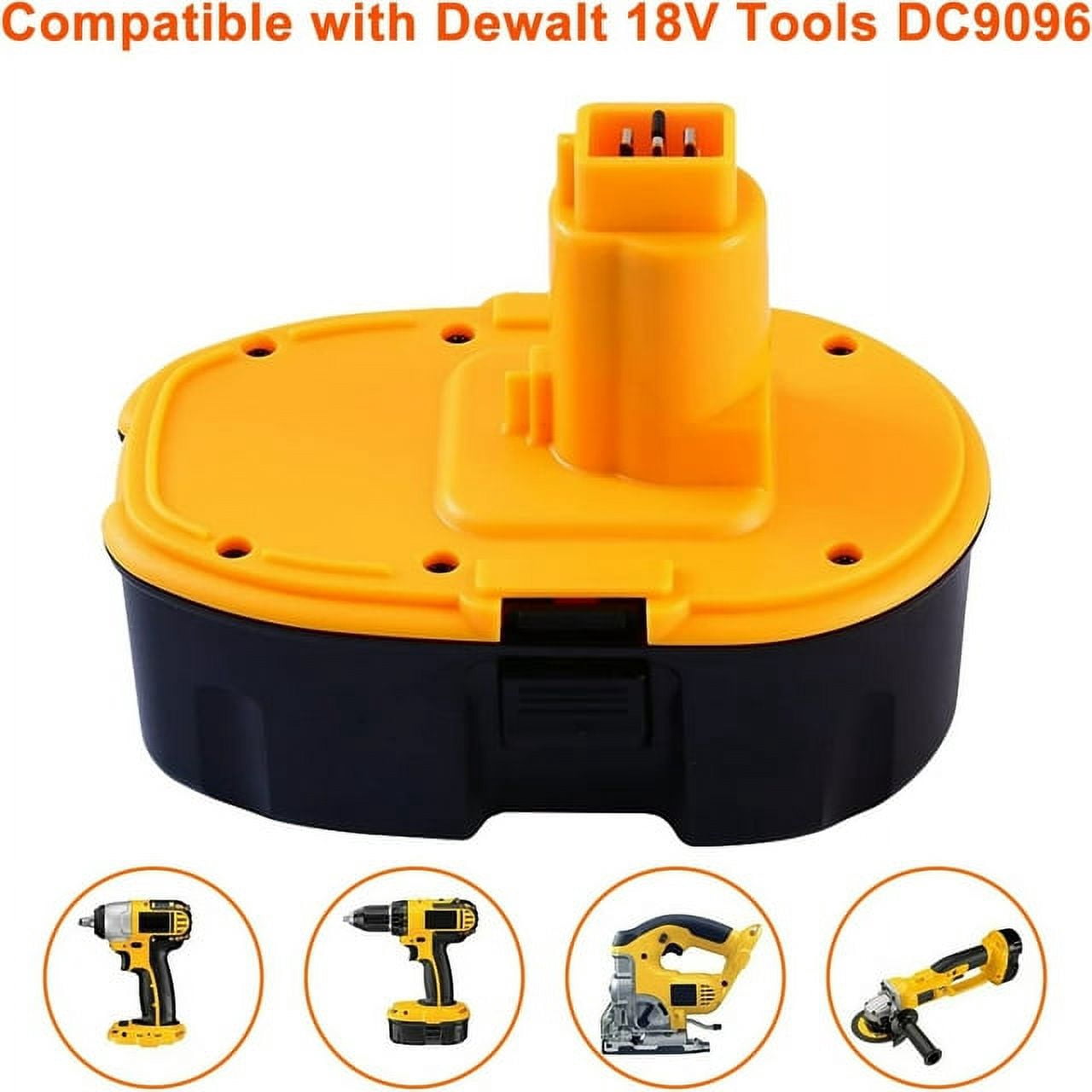 Ohyes Bat DC9096 18V 4.5 Ah Power Tool Battery with DC9310 Charger for Dewalt 18V Tools, 2 Count