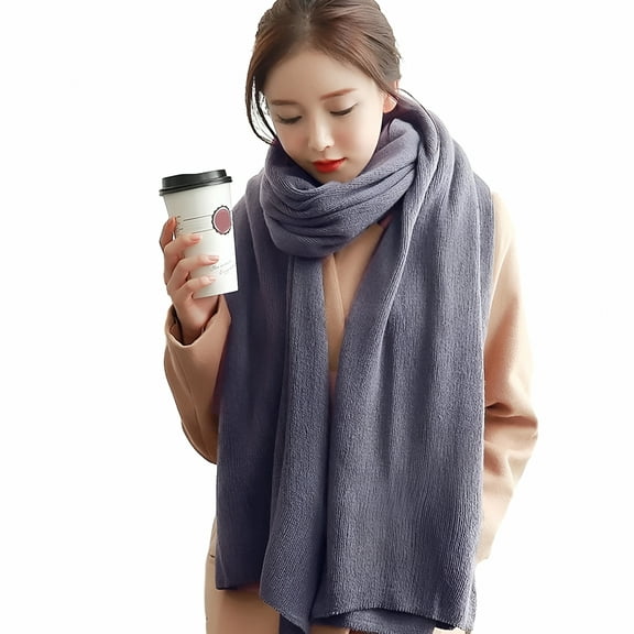 TELOLY Blanket Scarf Pure Color Shawl Wraps for Women Pashmina Shawls and Wraps for Evening Dresses Large Soft Scarf Winter Scarf Wedding Shawl - Dark Gray