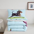 thumbnail image 5 of Homewish Cute Dachshund Dog Twin Comforter Sets,Happy Birthday Print Bedding Set,Blue,Purple Balloon Decor,Polkadot Reversible,2 Pieces,1 Comforter and 1 Pillowcase, 5 of 7