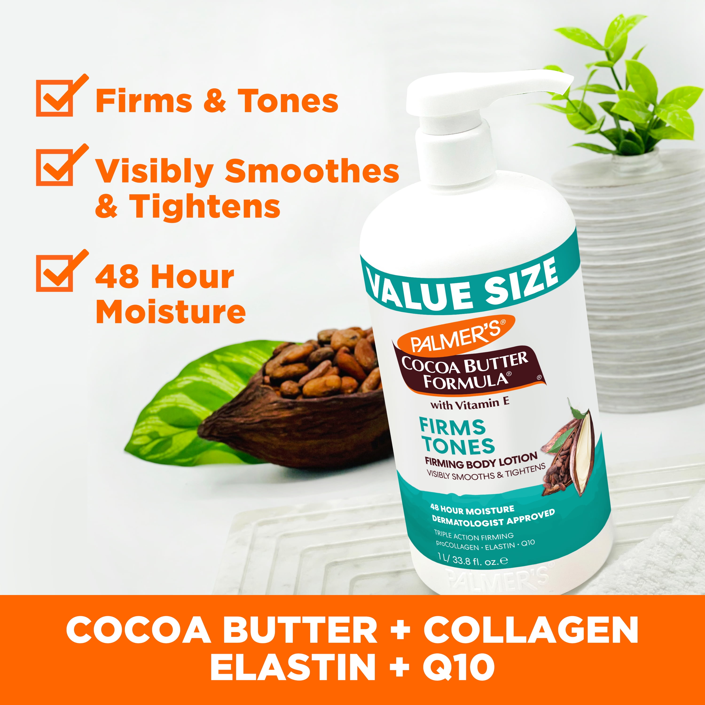 Palmer's Cocoa Butter Formula Firming Body Lotion Smooths and Tightens Loose Dry Skin 33.8 oz