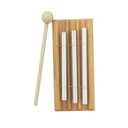 1PC Wooden Percussion Three Bar Chime Percussion 3 Toner Musical Instruments Silver