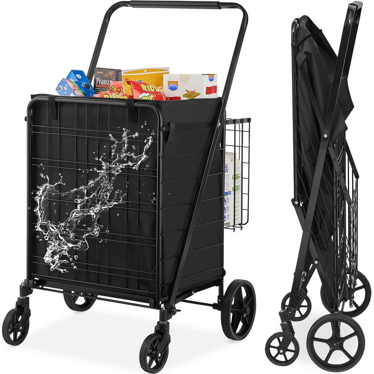 KFFKFF Shopping Cart with 186LBS 88L Large Capacity, Grocery