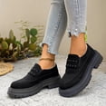 thumbnail image 6 of Fall Winter Women Chunky Platform Loafers, Faux Suede Buckle Slip‑On Shoes, Lug Sole Casual Shoes, 6 of 8