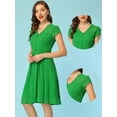 thumbnail image 2 of Vestido de gasa vintage Allegra K Verde S, 2 of 5