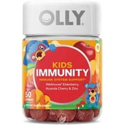 Olly Kids Immunity Gummy, Wellmune, Elderberry, Acerola Cherries, Zinc, Chewable, Pack of 2