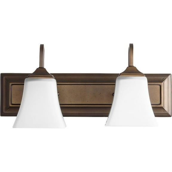 2 Light Bathroom Light in Transitional Style 18 inches Wide By 8.38 inches High-Oiled Bronze Finish-Satin Opal Glass Color Bailey Street Home
