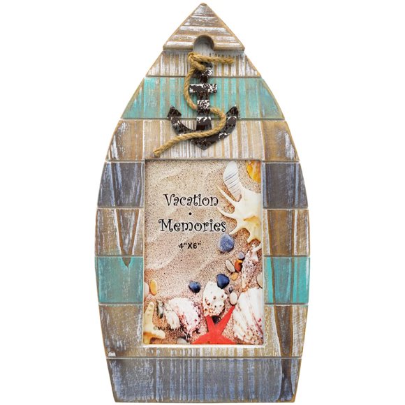 Rockin Gear Cadre Photo à Thème Nautique Maison de Plage Cadres Photo - Contient une Impression 4 Pouces x 6 Pouces - Meilleure Idée Cadeau/souvenir (Maison de Plage)
