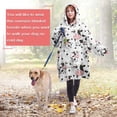 thumbnail image 4 of Wearable Oversized Blanket,White Cow Family Spot Pattern Wearable Blanket Hoodie for Adults,Cozy Hooded Blankets with Super Pockets,Super Warm Fuzzy Pullover for Women & Men, 4 of 6