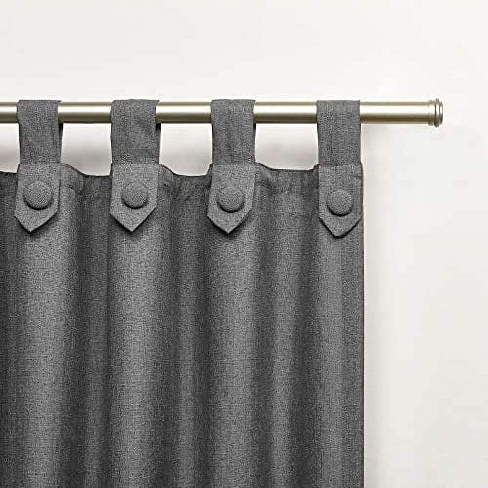 Exclusive Home Loha Tuxedo Tab Top Curtain Panel Pair, 54"x108", Black Pearl