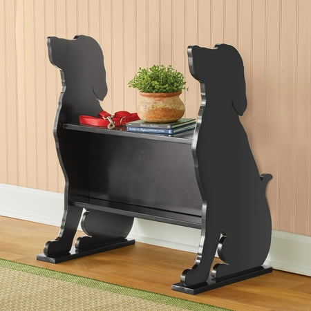 Living Room Dinner Ideas Dog Silhouette Entryway Bench with Storage - Perfect as an Entryway Bench or a Bookshelf in Living Room - Gift Ideas for Dog Lovers ()