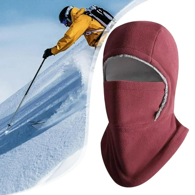 DYNWAVECA Cagoule Couvre-Chef Chaud Chapeau d'Hiver pour Sports Extérieurs Randonnée Cyclisme Rouge