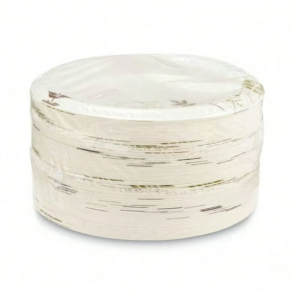 Pathways 8.5 in. Green/Burgundy Soak-Proof Shield Mediumweight Disposable Paper Plates (125 Per Case)