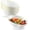 White With Gold Rim, variant on PLASTICPRO Angled Clear Plastic Serving Bowls Gold Rim Plasticware Disposable Bowls, 4 pack