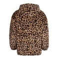 thumbnail image 5 of Lovskoo Men's Faux Fur Coat Winter Warm Fashion Leopard Long Sleeve Hooded Casual Outwear Jackets Yellow, 5 of 6