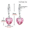 thumbnail image 5 of s925 Sterling Silver Love Heart 5A Cubic Zirconia Crystal Women Drop Dangle Earrings, 5 of 6