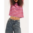 thumbnail image 4 of Gupgi Women's Striped Pullover Spring Loose Sweatshirt Casual Long Sleeve Crew Neck Tops, 4 of 5