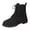 Black, variant on Miluxas Women's Fashion Ankle Boots Solid Color Round Toe Low Chunky Heel Lace-up Combat Bootie with Side Zipper Beige 5.5(36)