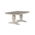 thumbnail image 5 of Iconic Furniture  42 x 64 x 82 in. Double Pedestal Transitional Ladder Back Side Chair Dining Set with Ash & Stormy White Finish - 5 Piece, 5 of 5
