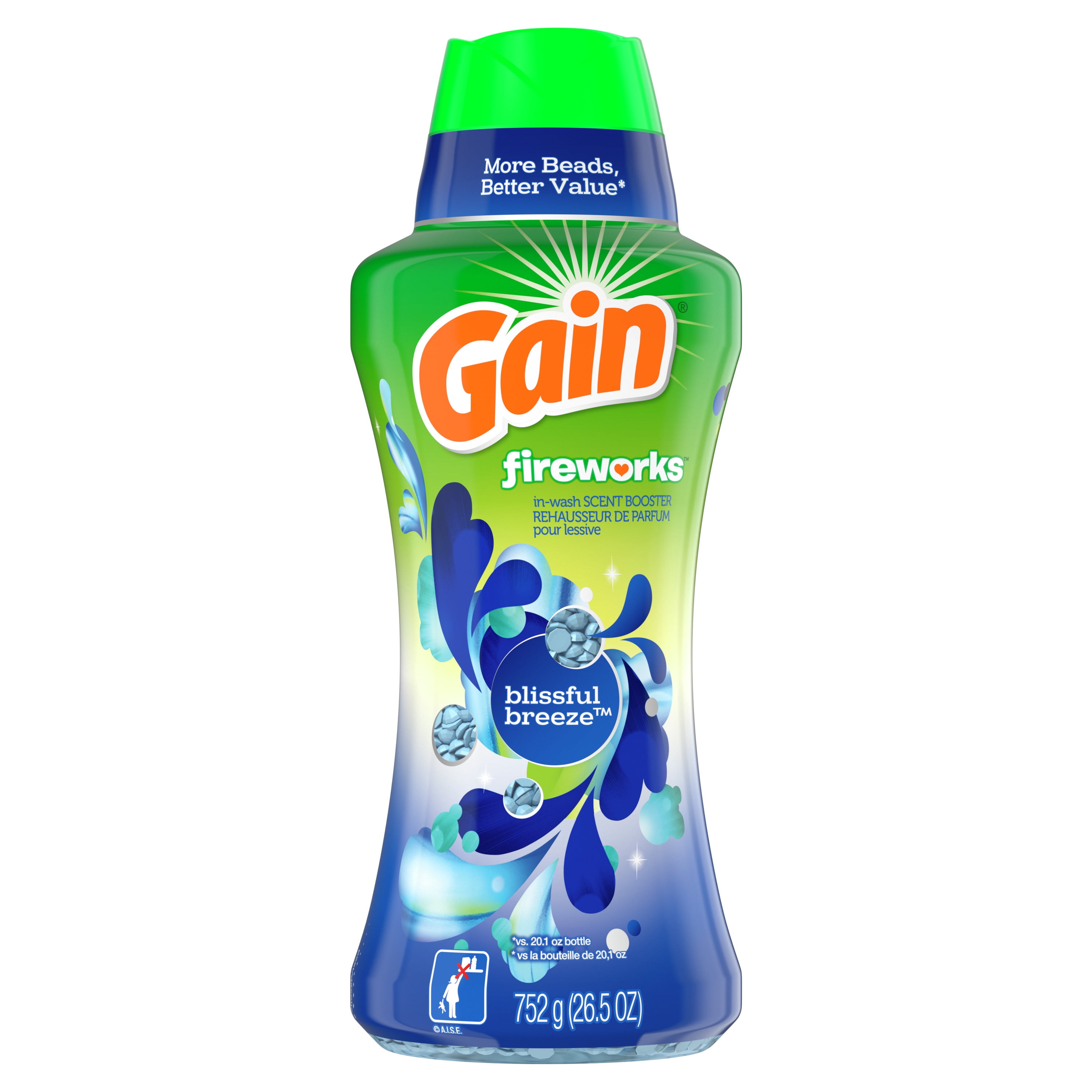 Gain Fireworks In-Wash Scent Booster Beads, Blissful Breeze, 26.5 oz