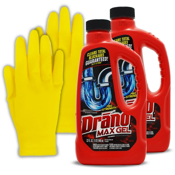 (2 PK) Draino Max Gel Kit (32 Oz) Professional Strength Drano Drain