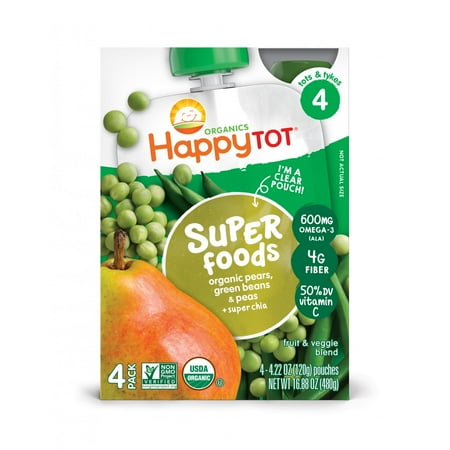 - Happy Tots Organic Superfood Green Beans, Pear & Pea