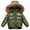 Blackish Green, variant on KAUOD Boys Girls Fuzzy Hooded Puffer Coats Snap Buttons Winter Outwear Windproof Down Jackets Kids Toddler Warm Clothes