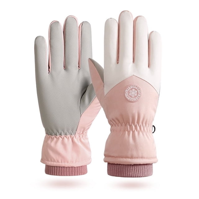 Guantes de esquí para mujer, de invierno, con forro polar, gruesos, cálidos, con pantalla táctil, a prueba de frío, a prueba de viento, impermeables, guantes de ciclismo de algodón para hombre