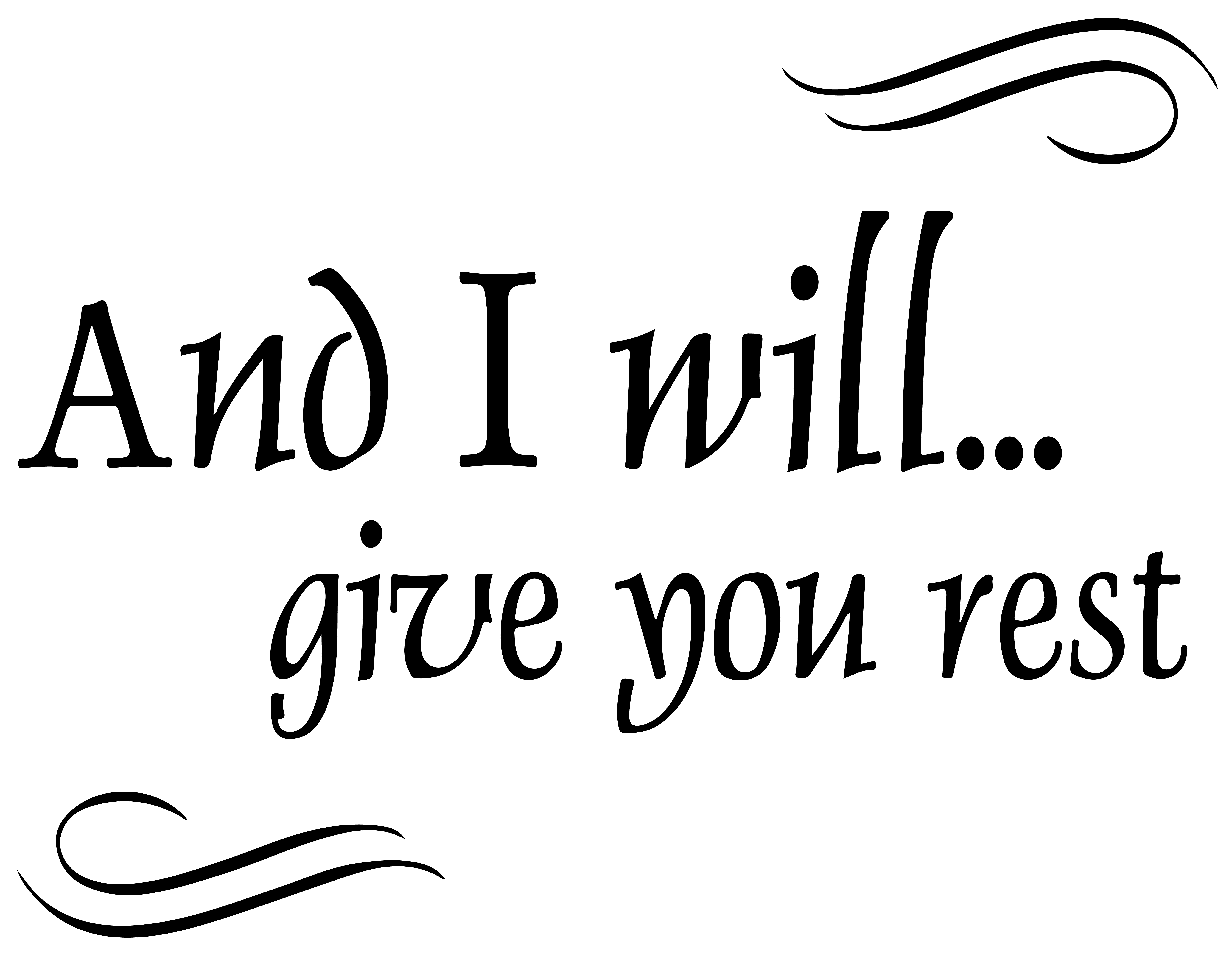 And I will... give you rest Vinyl Decal Sticker Quote Small Matte