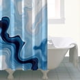 thumbnail image 4 of Blue Wave Marble Pattern Shower Curtain 72"x84" ,Bathroom Decorative Shower Curtains Set with 12 Hooks,Modern Waterproof Washable Shower Curtain, 4 of 6
