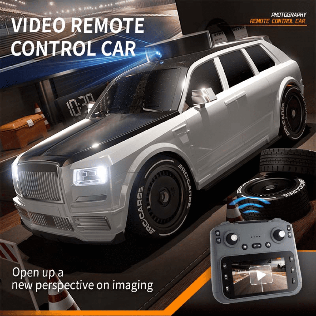 RC Truck with 720P Camera for Adults, Remote Control Car with Real-time View Transmission for Ages 14+ Birthday Gifts(White)