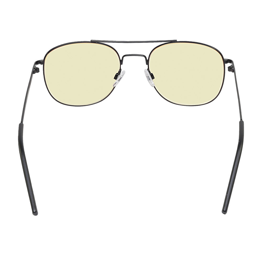 Aray Matte Gunmetal Night Driving Glasses - Yellow Lens