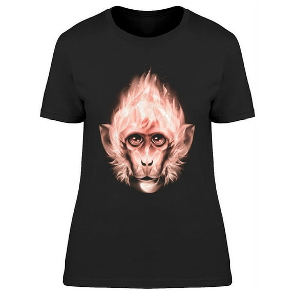 Fire Monkey Head T-Shirt Women -Image by Shutterstock, Female Medium