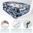 thumbnail image 4 of Twin XL Quilt Set 68''x98'', Navy Blue White Peony Lightweight Summer Bedspread Coverlet Set with 2 Pillow Shams, Vintage Floral Blossom Breathable All Season Quilt Bedding for Dorm/Guest Room, 4 of 9