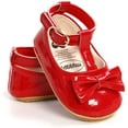 thumbnail image 3 of Infant Baby Girl Shoes Mary Jane Flats Dress Shoes Soft Anti-Slip Rubber Sole Walking Shoes Toddler Crib First Walker Shoes, 3 of 7