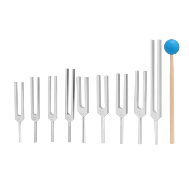 Tuning Curación de la Horquilla, Instrumento Musical 9 Piezas de Ajuste de la Vibracia del Horquilla Con Material de Aleación de Aluminio para Curación para Enfermería