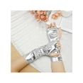 thumbnail image 5 of INSPIRE CHIC Women's Metallic Shiny Fingerless Short Gloves Shimmer Arm Warmers for Halloween Cosplay 1 Pair Silver One Size, 5 of 6